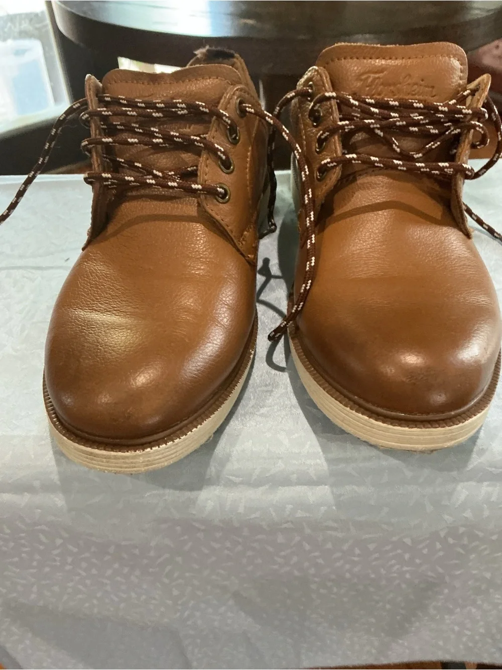 Florsheim Tan-Brown Leather Oxford style leather